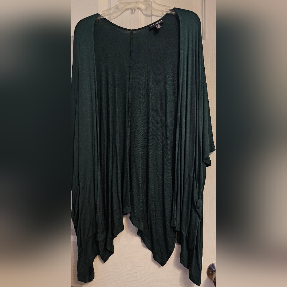 Susan Graver Women's Top Sweater Weekend Jersey Knit Green Large Petite - Picture 2 of 6
